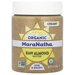 MaraNatha, 유기농 생아몬드 버터, 크리미한 질감, 340g(12oz)