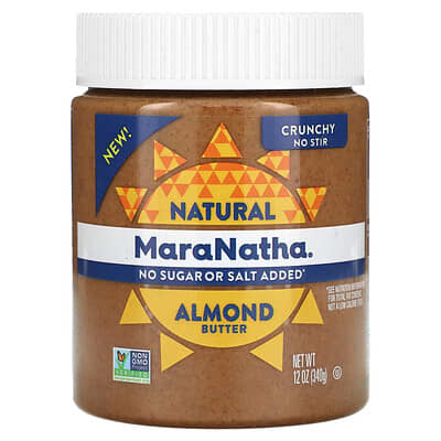 MaraNatha, Natural Almond Butter, Crunchy, 12 oz (340 g)