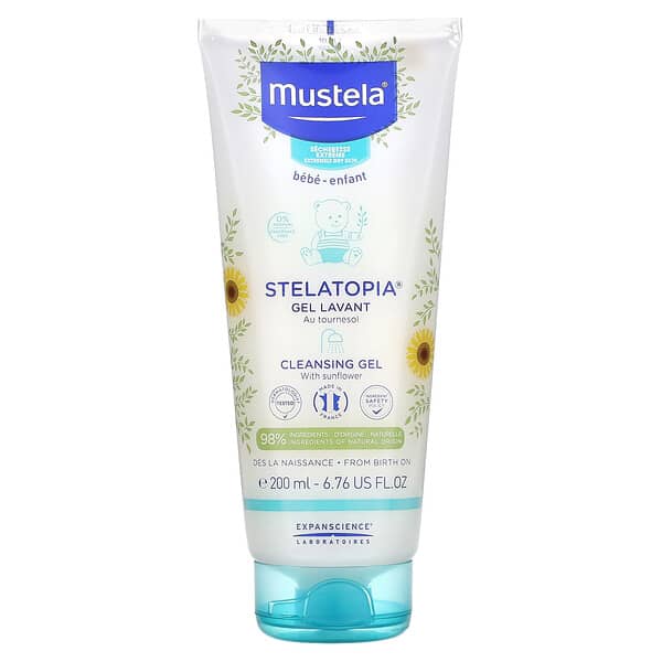 Mustela, Stelatopia（ステラトピア）、ひまわり配合クレンジングジェル、200ml（6.76液量オンス）