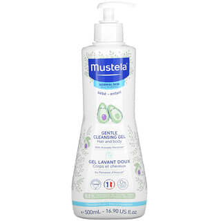 Mustela, جل لطيف على بشرة الأطفال لتنظيف الشعر والجسم غني بالأفوكادو، للبشرة العادية، 16.90 أونصة سائلة (500 مل)