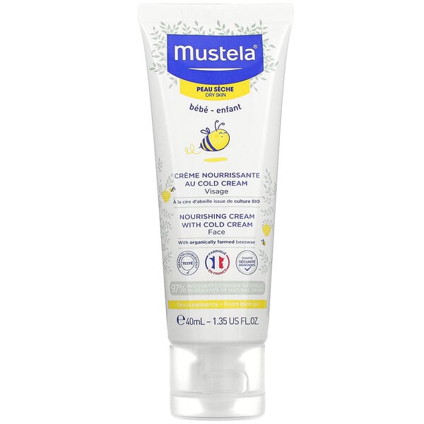 Mustela, 宝宝，滋养面霜，含冷霜，适用于干性皮肤，1.35 液量盎司（40 毫升）