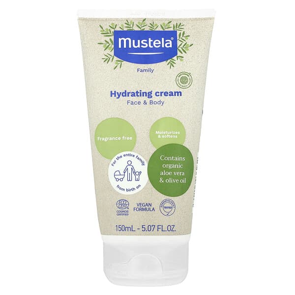 Mustela, 수분 크림, 페이스 및 바디, 향료 무함유, 150ml(5.07fl oz)