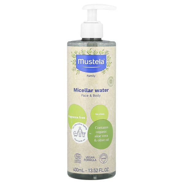 Mustela, 미셀라 워터, 페이스 및 바디, 향료 무함유, 400ml(13.52fl oz)