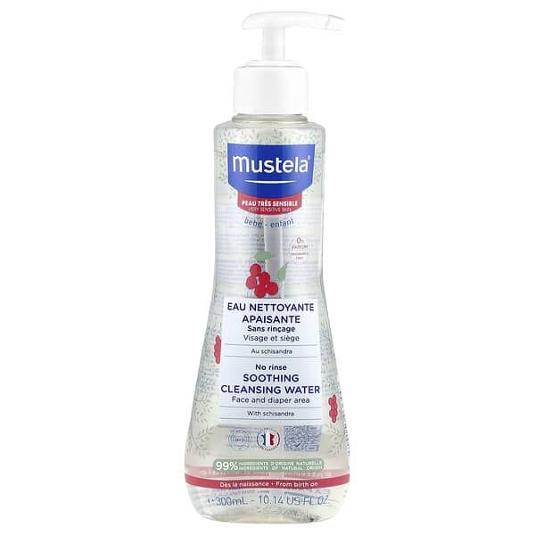 Mustela, 오미자 함유 노 린스 수딩 클렌징 워터, 극민감성 피부, 향료 무함유, 300ml(10.14fl oz)
