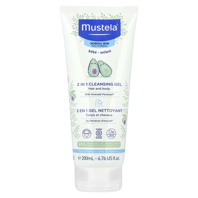 ベビー、2 in 1クレンジングジェル、ヘア＆ボディ、普通肌、200ml