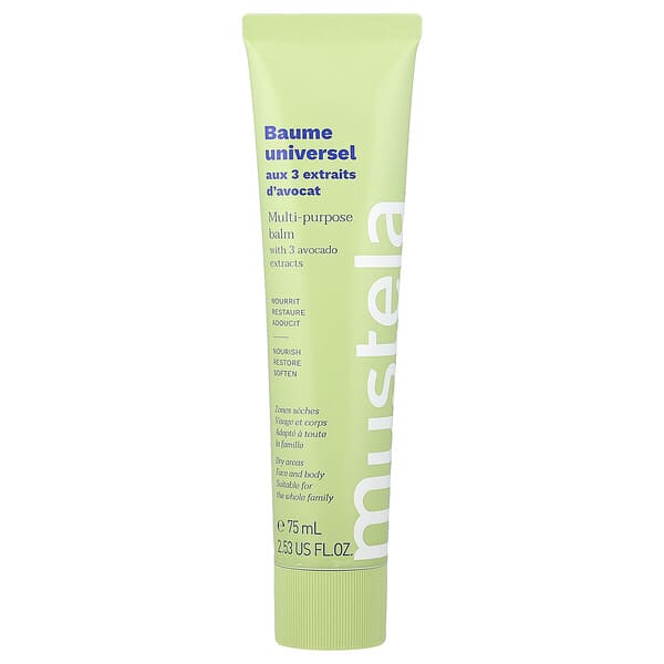 Mustela, 다목적 밤, 아보카도 3가지 추출물 함유, 75ml(2.53fl oz)