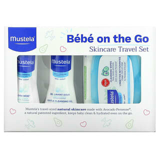 Mustela, Bebe On The Go, Set de viaje para el cuidado de la piel, Set de 3 piezas