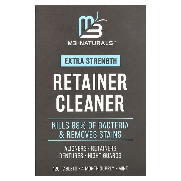 M3 Naturals, Retainer Cleaner, Extra Strength, Mint, 120 Tablets