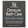 Denture Bath Case with No Spill Strainer, 1 Set