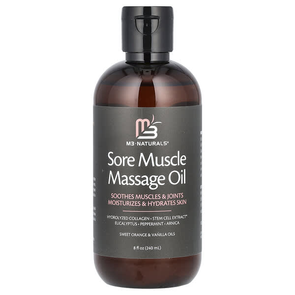 M3, 근육통 마사지 오일, 스위트 오렌지 & 바닐라, 240ml(8fl oz)