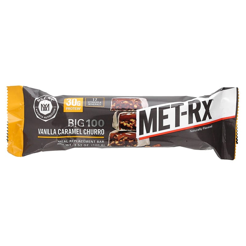 Big 100, Meal Replacement Bar, Vanilla Caramel Churro, 9 Bars