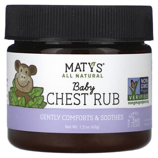Maty's, 婴儿胸口舒缓膏，桉树、薰衣花草、洋甘菊，3 个月以上婴儿，1.5 盎司（43 克）
