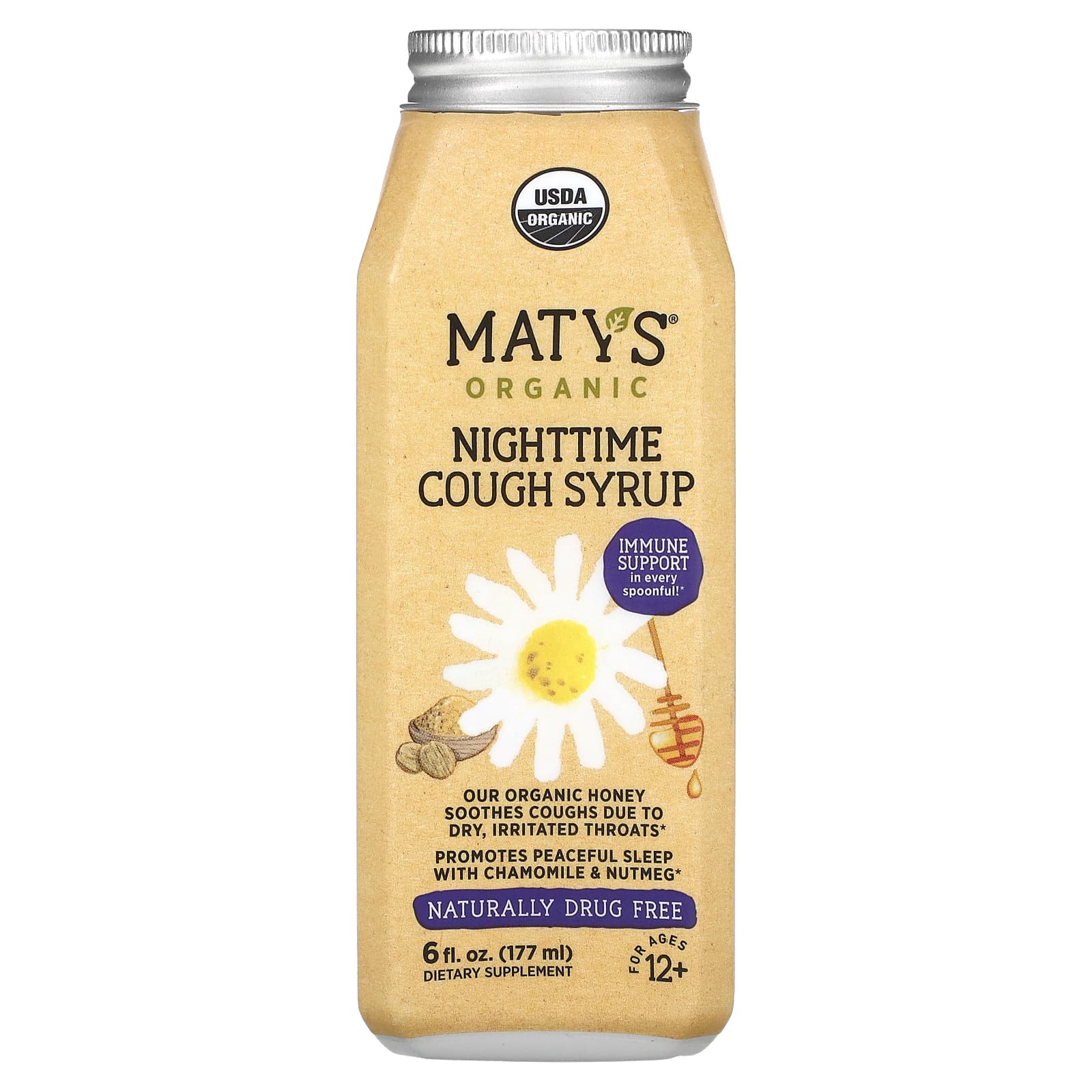Maty's, Organic Nighttime Cough Syrup, Ages 12+, 6 fl oz (177 ml)