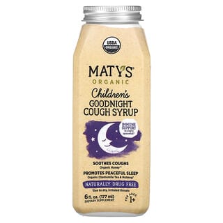 Maty's, Jarabe para la tos de buenas noches orgánico para niños, 1 año en adelante`` 177 ml (6 oz. Líq.)