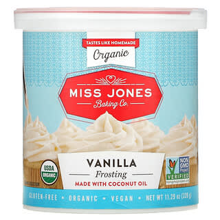 Miss Jones Baking Co, Органическая глазурь, ваниль, 320 г (11,29 унции)