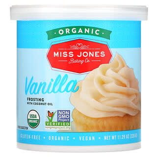 Miss Jones Baking Co, Glaseado orgánico, Vainilla, 320 g (11,29 oz)