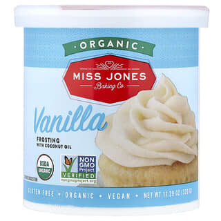 Miss Jones Baking Co, Glaseado orgánico, Vainilla, 320 g (11,29 oz)