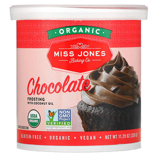 Miss Jones Baking Co, Органическая глазурь, шоколад, 320 г (11,29 унции)
