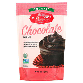 Miss Jones Baking Co, خليط الكعك الندي والغني العضوي، بالشيكولاتة، 15.87 أونصة (450 جم)