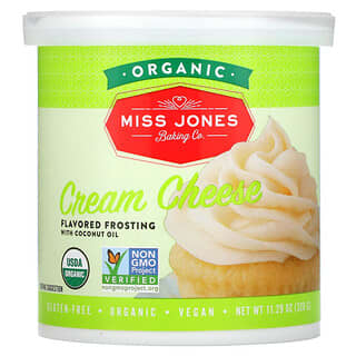 Miss Jones Baking Co, 유기농 프로스팅, 크림 치즈 맛, 320g(11.29oz)