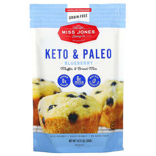 Miss Jones Baking Co, Keto & Paleo, смесь хлеба и кексов с голубикой, 300 г (10,57 унции)