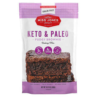 Miss Jones Baking Co, Mistura para Cozinhar Brownie Keto e Paleo Fudgy, 300 g (10,57 oz)