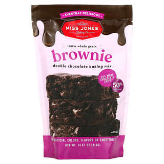 Miss Jones Baking Co, 100% Whole Grain Brownie Double Chocolate Baking Mix, 14.67 oz (416 g)