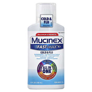 Mucinex, Fast-Max per raffreddore e influenza, massima potenza, dai 12 anni in su, 180 ml