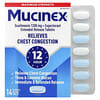 Mucinex, 12 घंटे की छाती में भीड़भाड़, अधिकतम शक्ति, 1,200 mg, 14 एक्सटेंडेड-रिलीज़ बाइ-लेयर टैबलेट