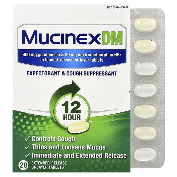 Mucinex, Mucinex DM, 서방형 이중층 정제 20정