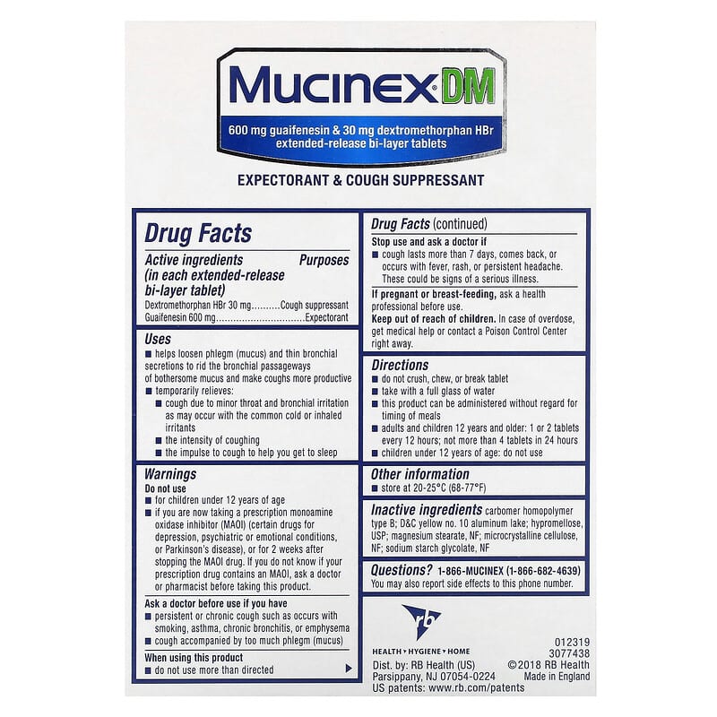 Mucinex DM, 40 Zweischicht-Tabletten mit verlngerter Wirkstofffreisetzung