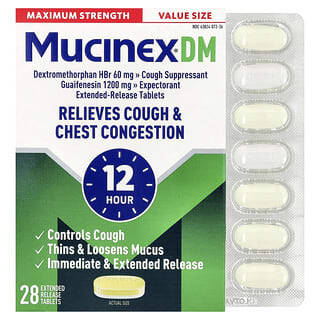 Mucinex DM, 28 comprimidos bicapas de liberación prolongada