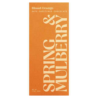 Spring & Mulberry, Chocolate endulzado con dátiles, Naranja sanguina, 60 g (2,1 oz)