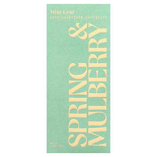 Spring & Mulberry, Hoja de menta, Chocolate endulzado con dátiles, 60 g (2,1 oz)