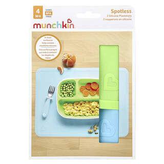 Munchkin, Spotless™, Manteles individuales de silicona, 4 meses en adelante, 2 unidades