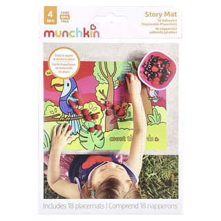 Munchkin, Story Mat™, Manteles individuales desechables, 4 meses en adelante, 18 manteles individuales adhesivos