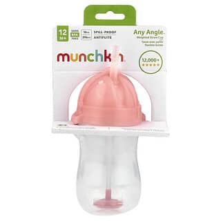 Munchkin, Any Angle™, Weighted Straw Cup, 12 Months+, Pink, 10 oz (296 ml)