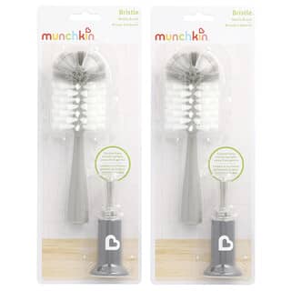 Munchkin, Cepillo para biberones Bristle™, Gris, Paquete de 2