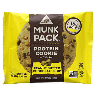 Munk Pack, Протеиновое печенье с арахисовой пастой и шоколадной крошкой, 84 г (2,96 унции)