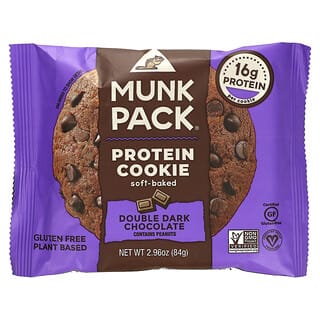 Munk Pack, Biscuit protéiné, Double chocolat noir, à pâte molle, 84 g