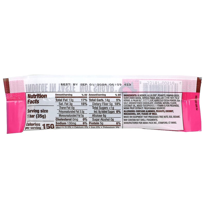 Nut & Seed Bar, Sea Salt Dark Chocolate, 1.23 oz (35 g)