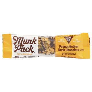 Munk Pack, Bar Kacang & Biji, Coklat Gelap Mentega Kacang, 1.23 oz (35 g)