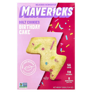 Mavericks, Bolt Cookies, Birthday Cake, 7.04 oz (200 g)