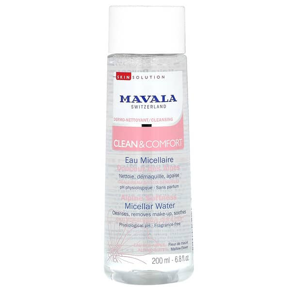 Mavala, 클린 앤 컴포트, 미셀라 워터, 향료 무함유, 200ml(6.8fl oz)