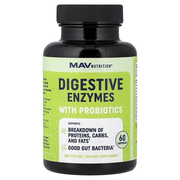 MAV Nutrition, Digestive Enzymes with Probiotics, 60 Capsules — product photo 1
