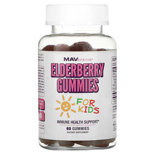 MAV Nutrition, 兒童接骨木果軟糖，樹莓味，60 粒