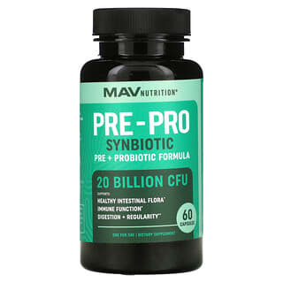 MAV Nutrition, Pre-Pro, Prebiótico y probiótico, 60 cápsulas vegetales