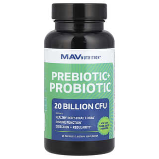 MAV Nutrition, Pre-Pro, Prebiótico y probiótico, 60 cápsulas vegetales