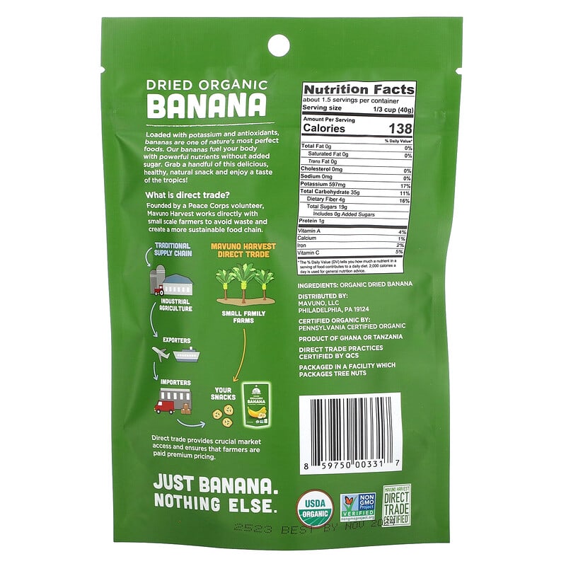 Order Organic Dried Banana Mavuno Harvest