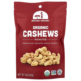 Mavuno Harvest, органические орехи кешью, обжаренные, 112 г (4 унции)